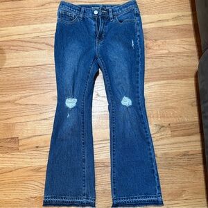 Old Navy Blue Distressed Flare Jeans